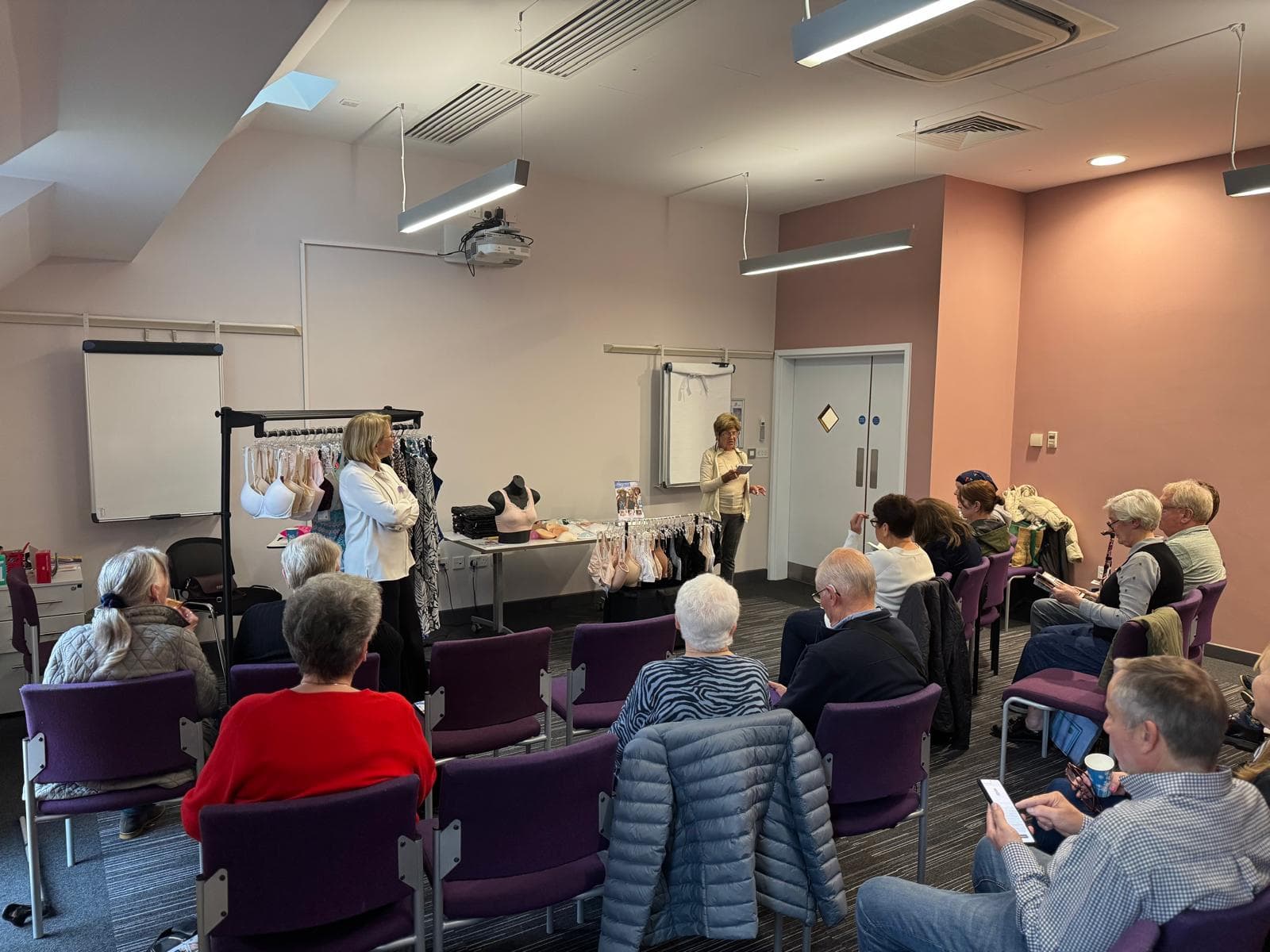 Members listening to a Nicola Jane presentation at a Solihull Cancer Support Group meeting